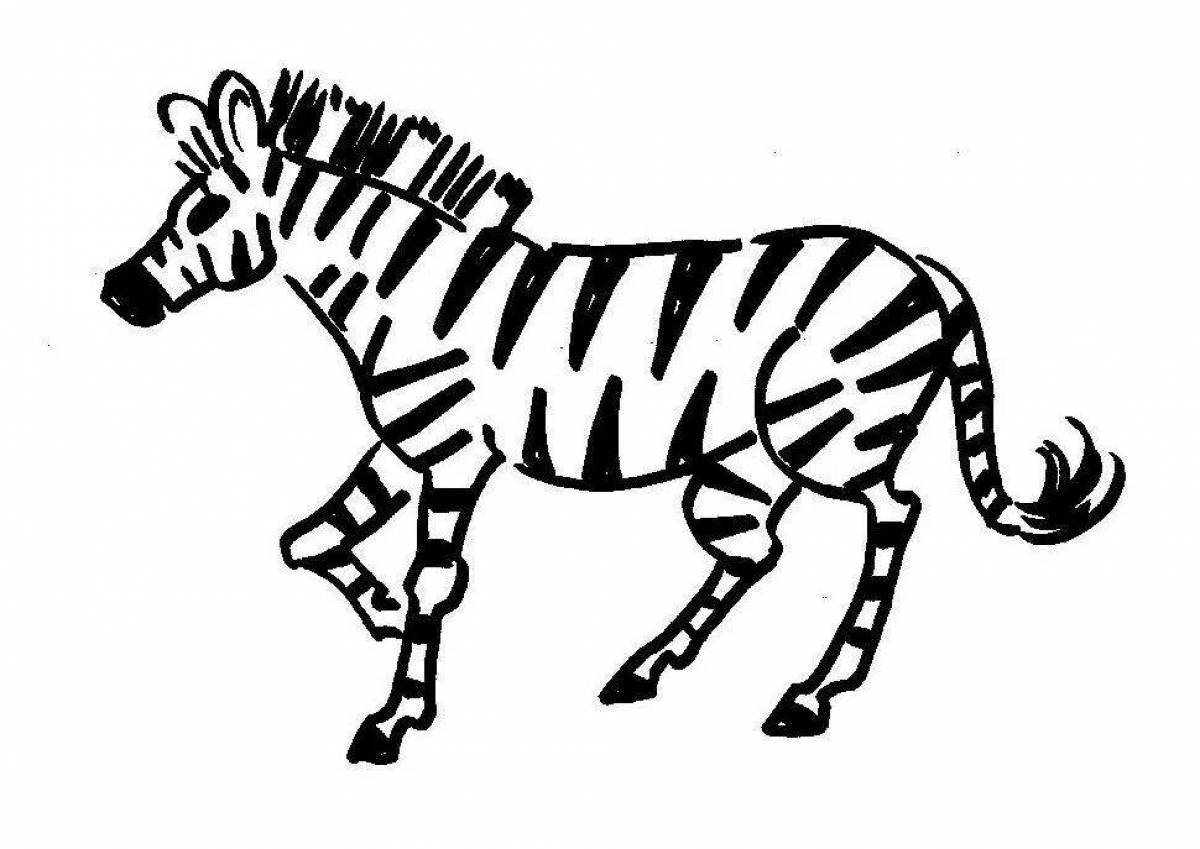 Сияющая зебра без полосок для детей