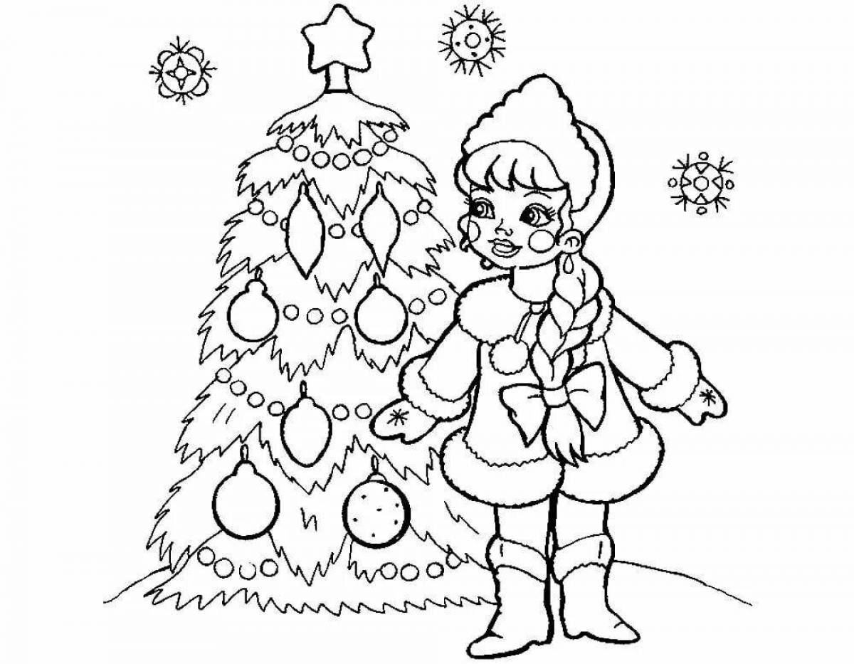 Charming snow maiden coloring book