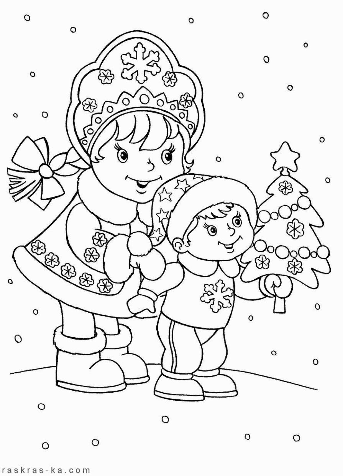 Exciting snow maiden coloring book