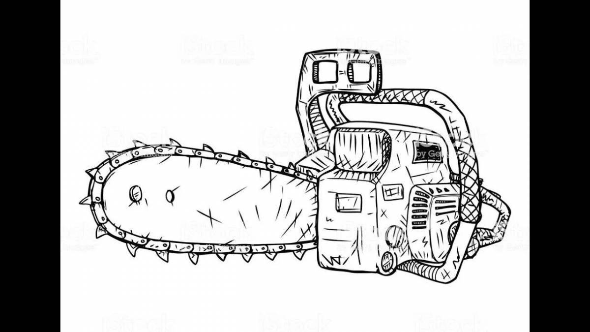 Бензопила как рисовать