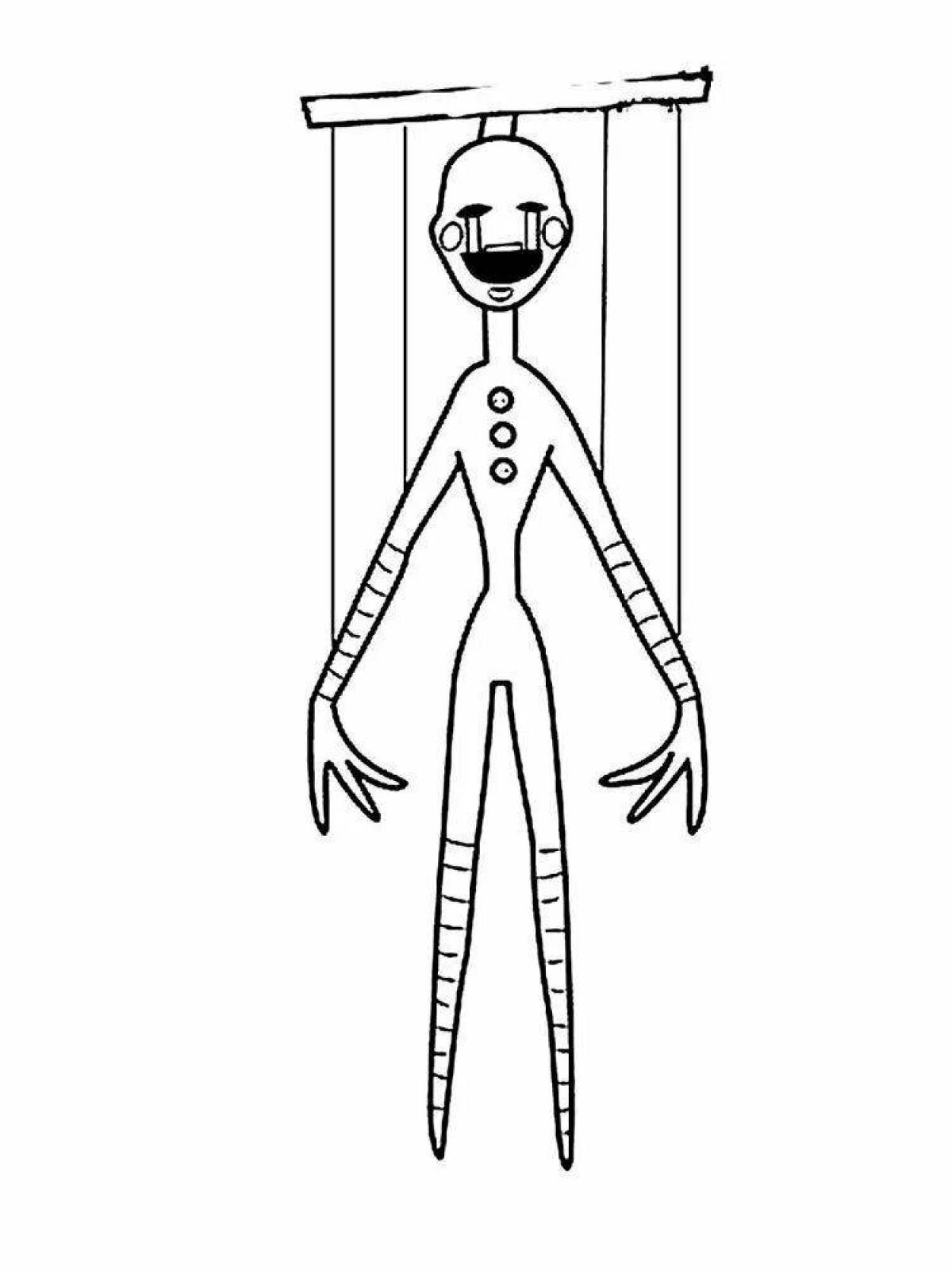 Раскраски 5 ночей с Фредди марионетка