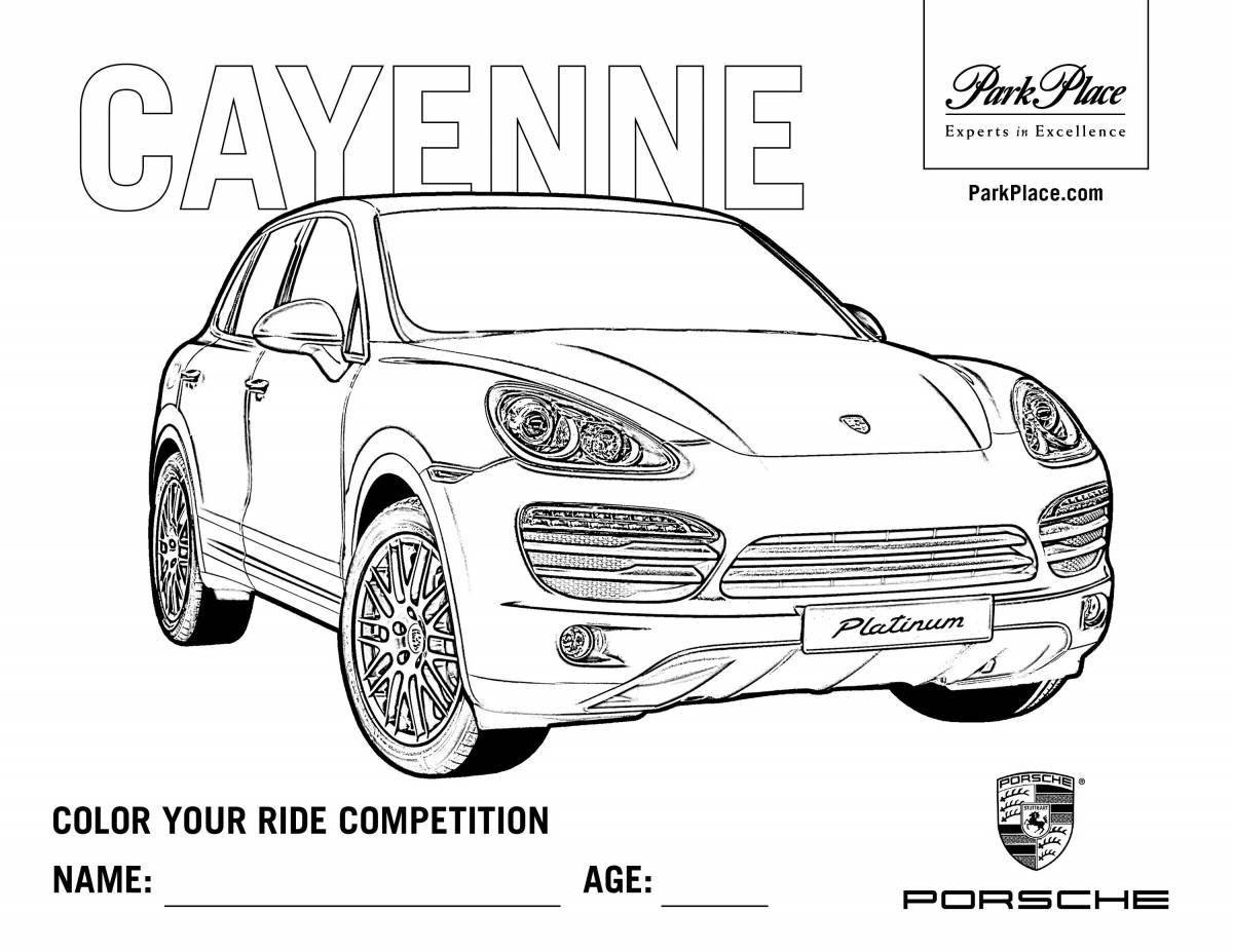 Exalted porsche coloring page