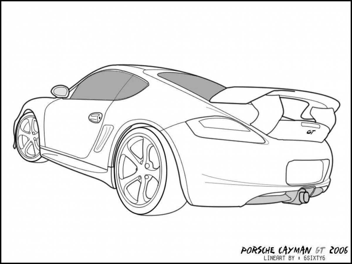 Porsche big coloring page