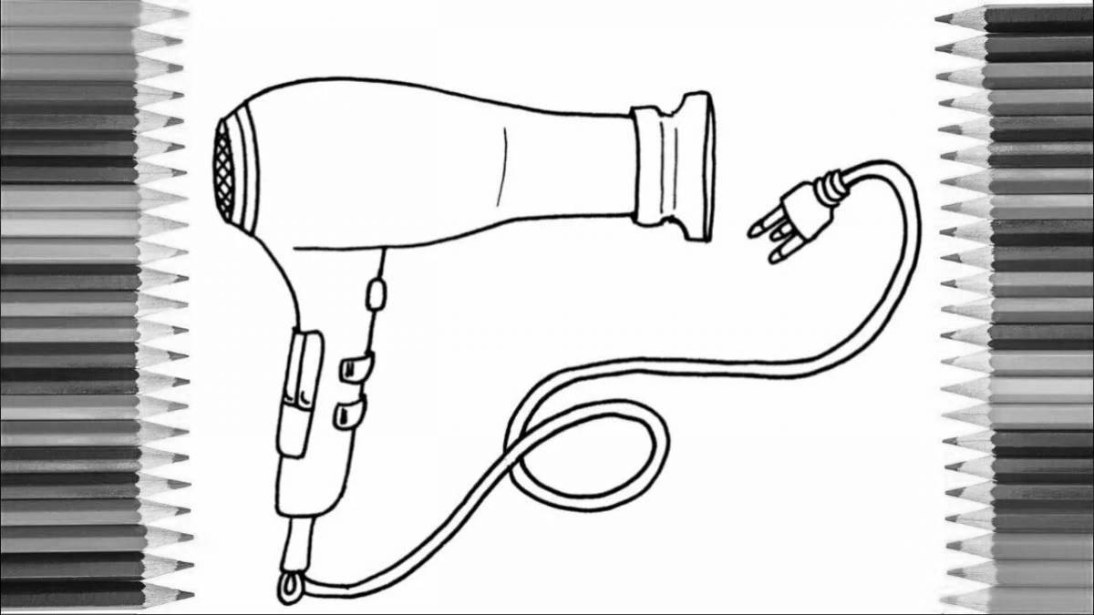 Joy hair dryer coloring page