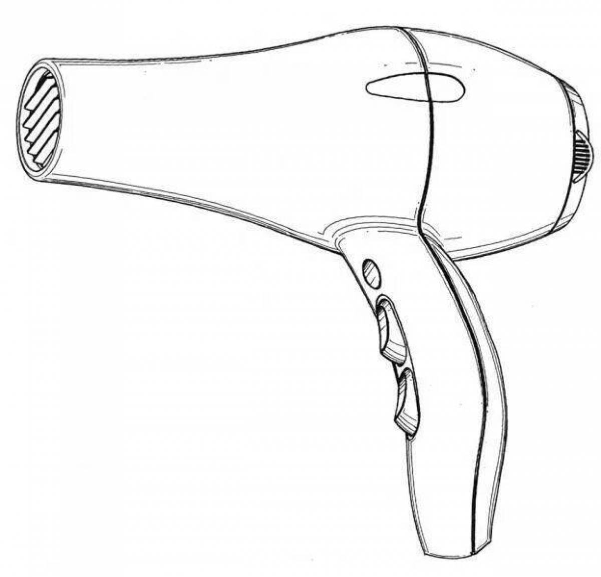 Amazing hair dryer coloring page