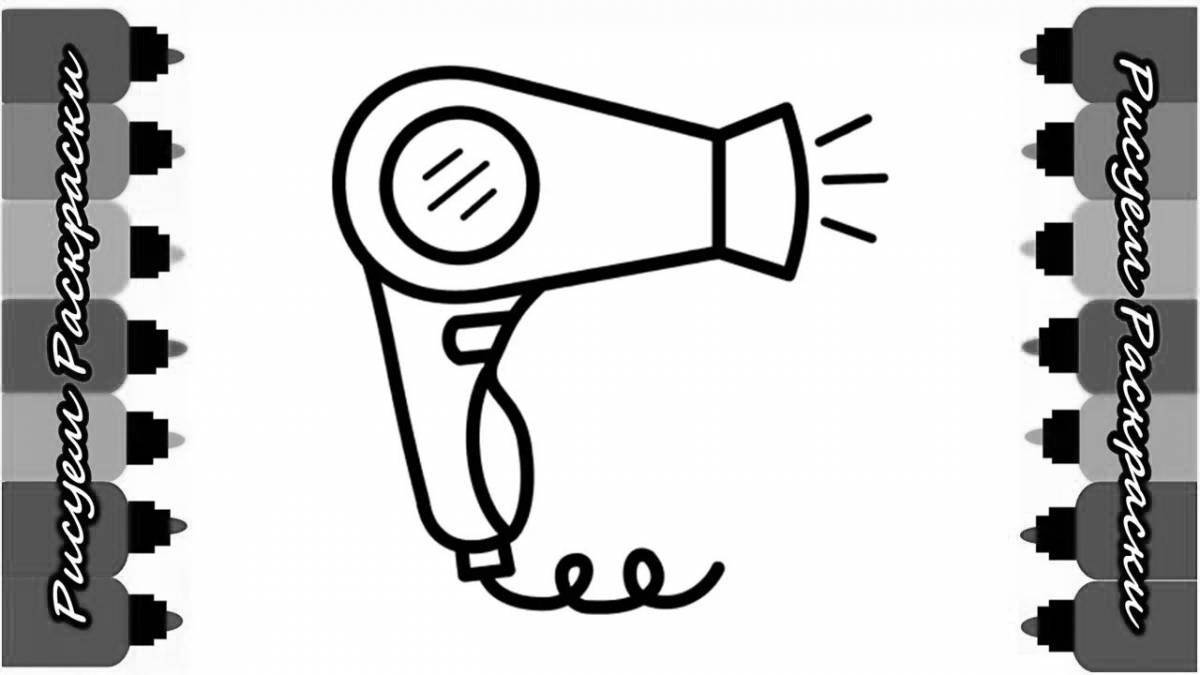 Sweet hair dryer coloring page
