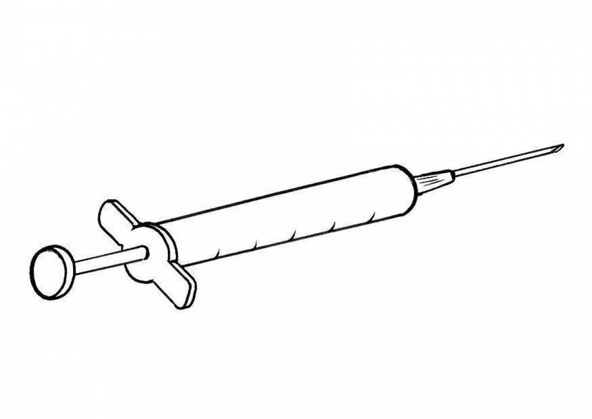 Colorful syringe coloring page