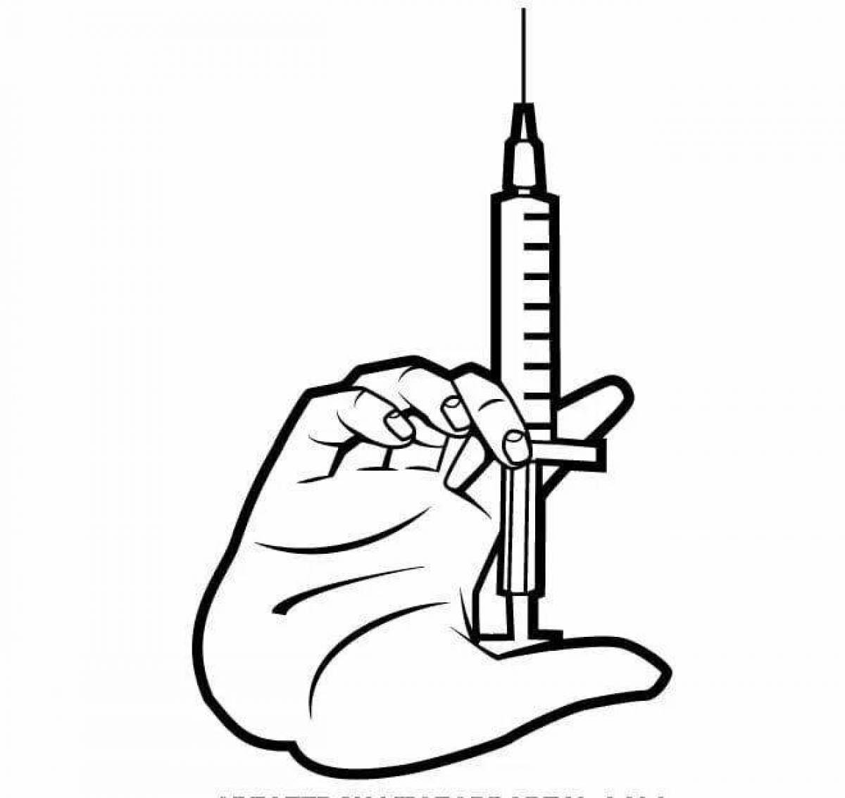 Syringe glitter coloring page