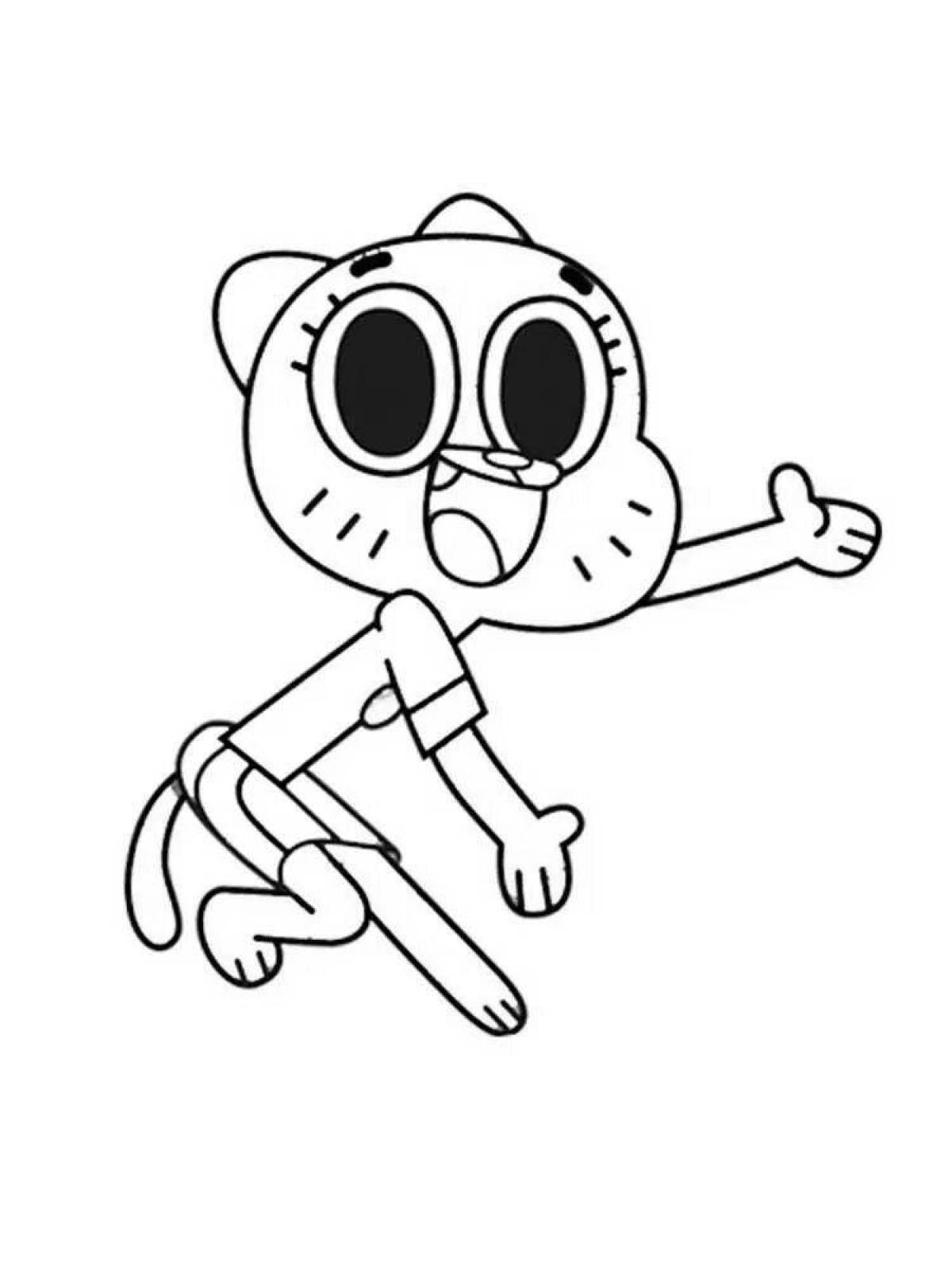 Gumball's colorful coloring page