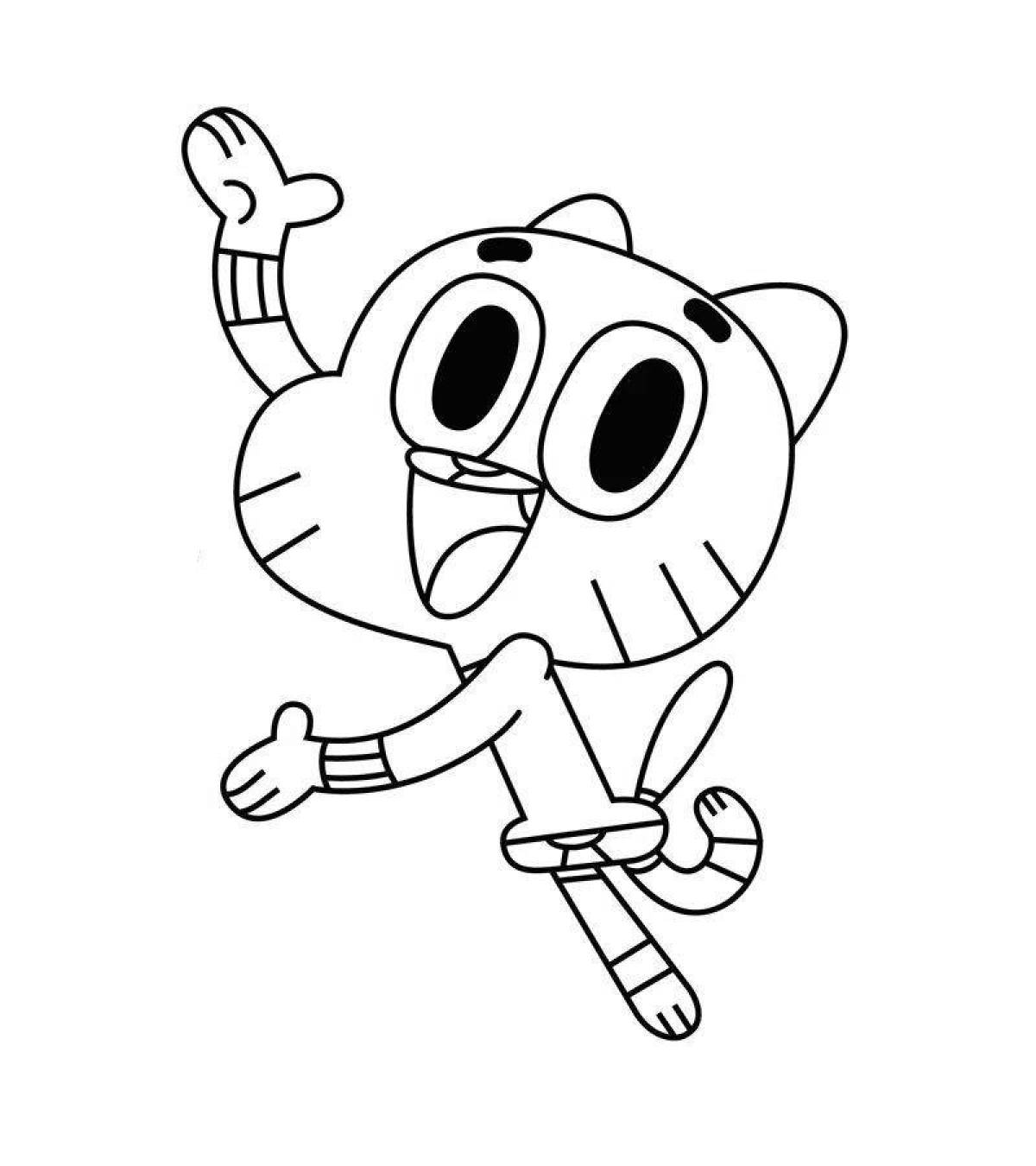 Radiant gumball coloring page