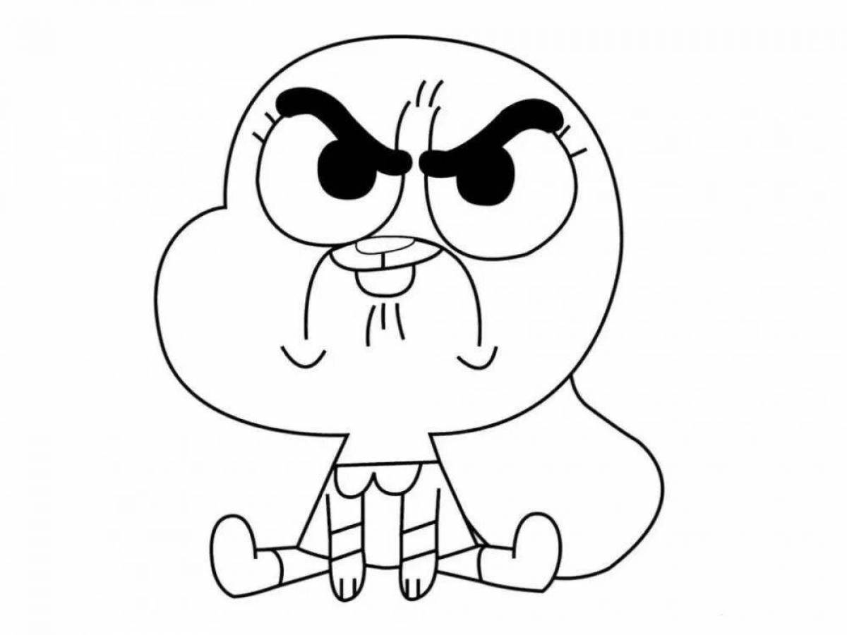 Gumball's adorable coloring page