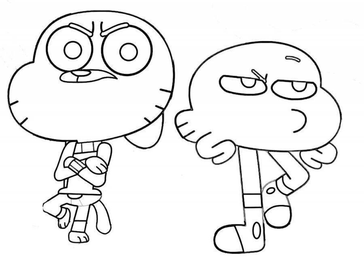 Glittering gumball coloring page
