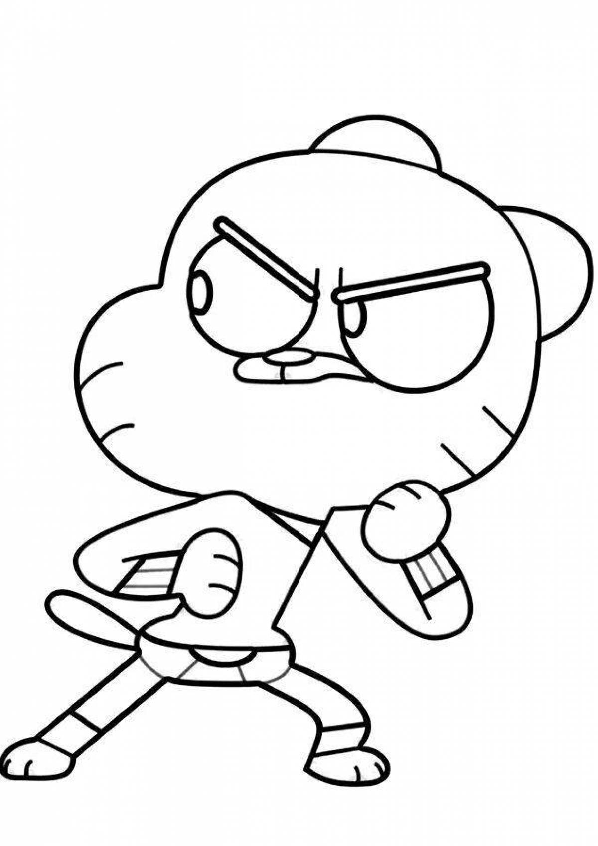 Gumball Animated Coloring Page