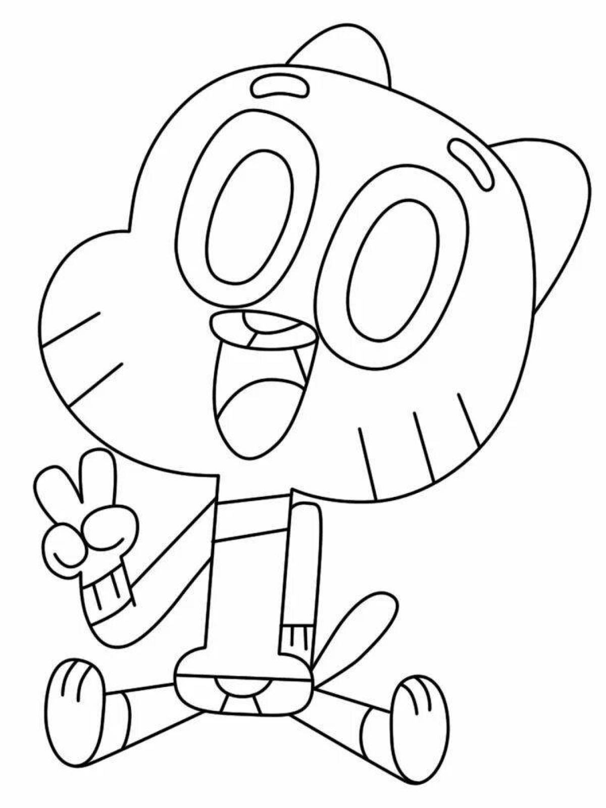 Gumball adorable coloring page