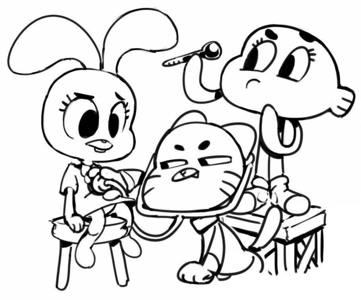 Amazing gumball coloring page