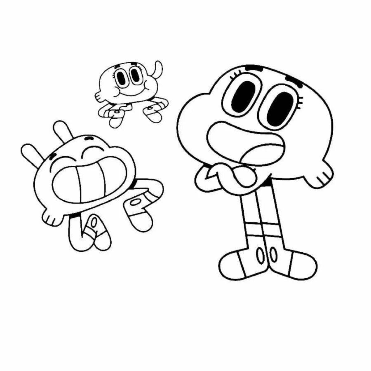 Dazzling gumball coloring page