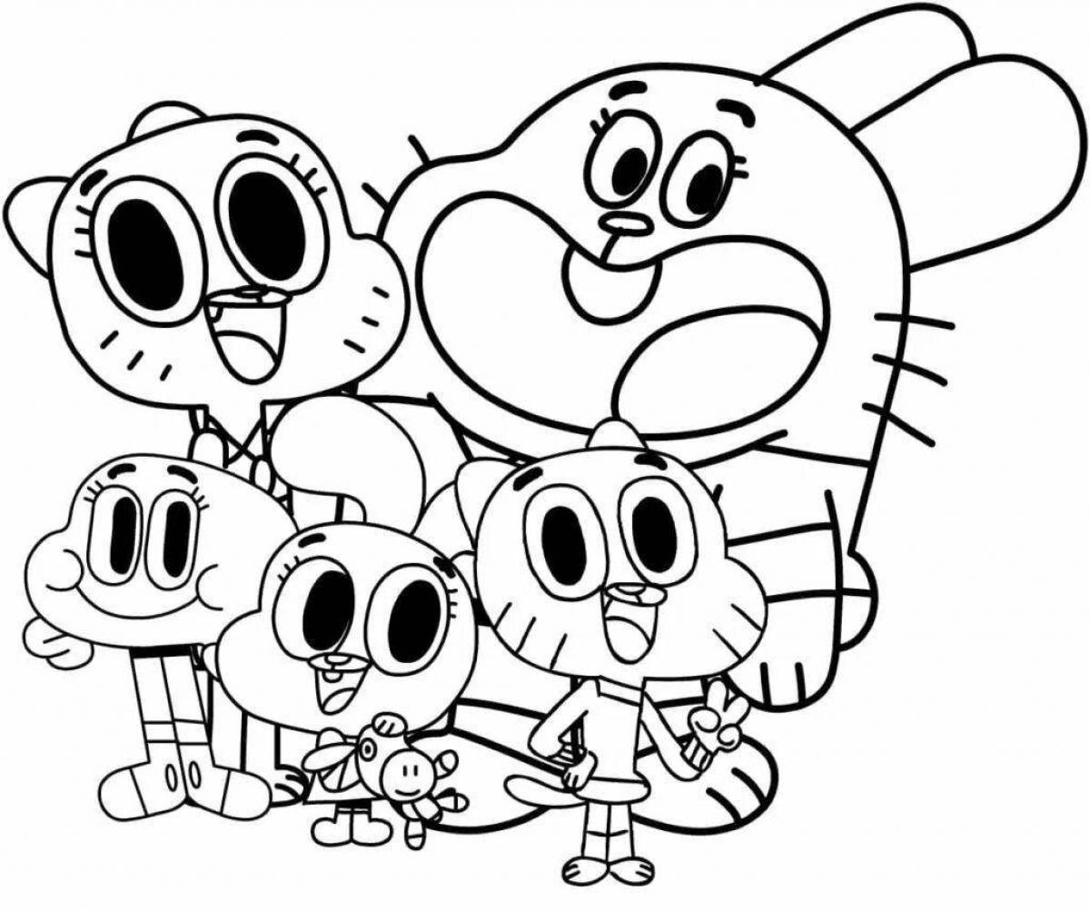 Glamourous gumball coloring page