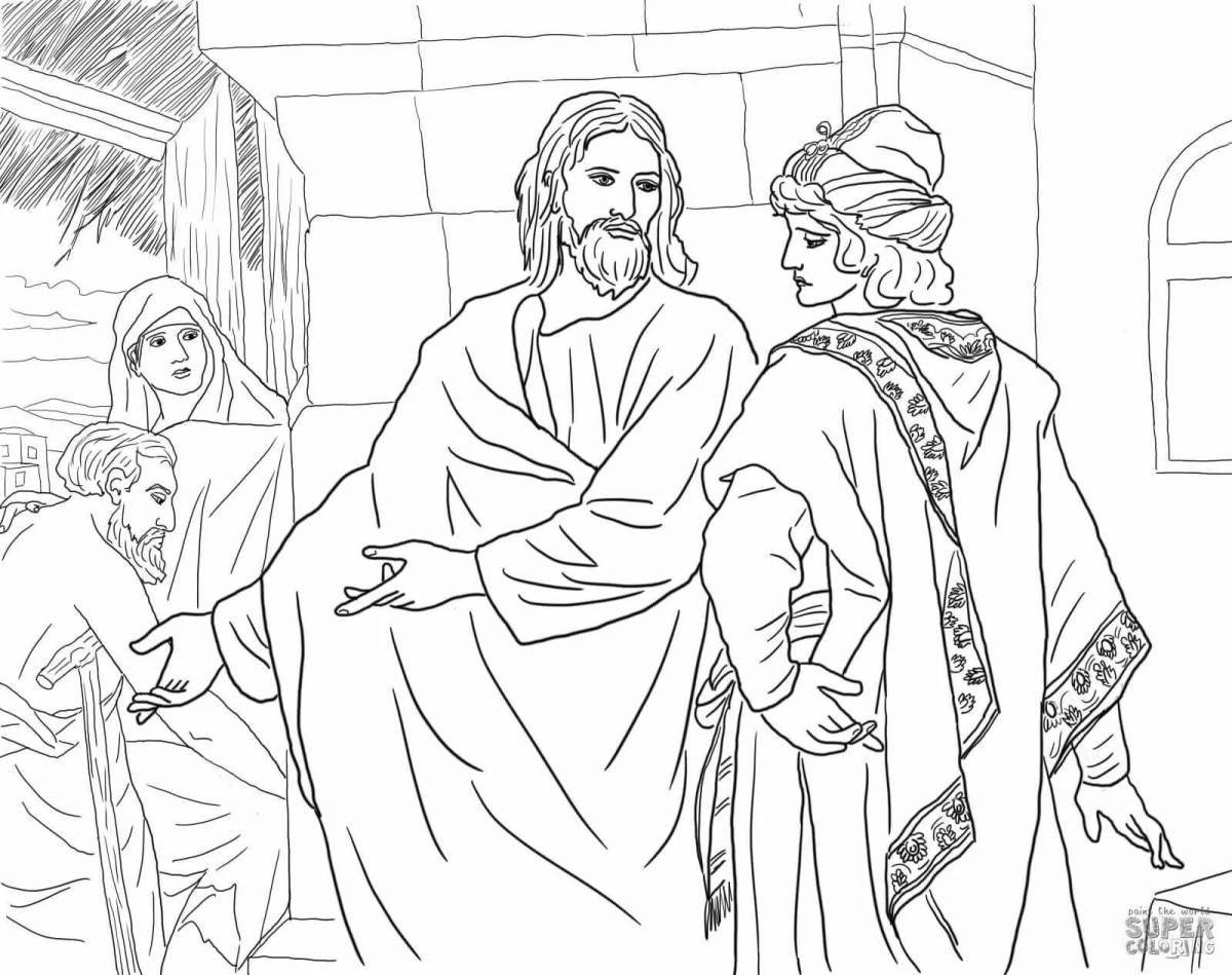Joyful jesus coloring page