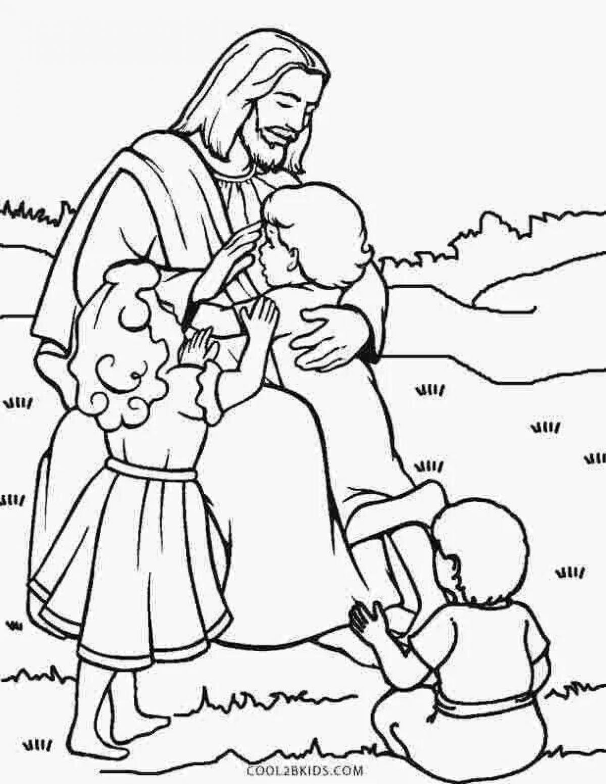 Majestic jesus coloring page