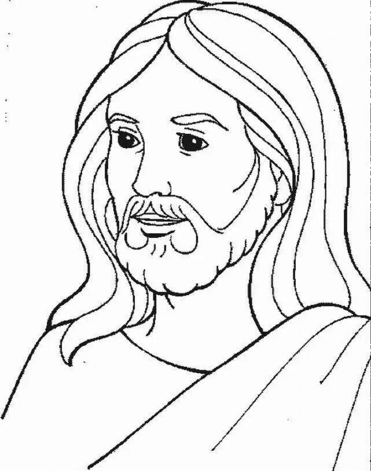 Glowing jesus coloring page