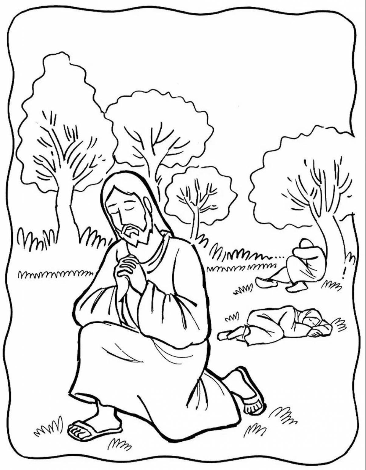 Glittering Jesus coloring page