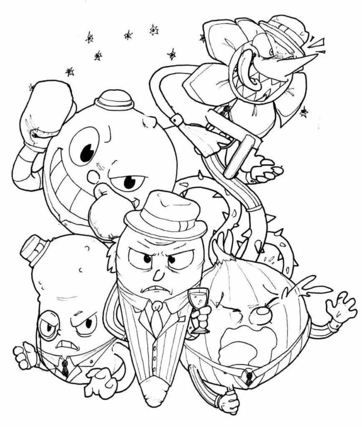 Bright cuphead coloring page