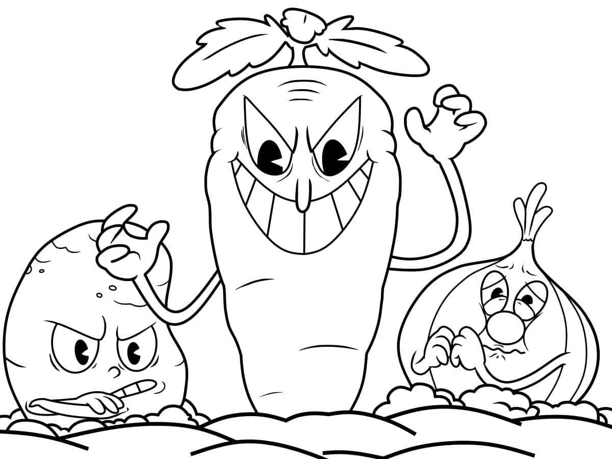 Dynamic cuphead coloring page