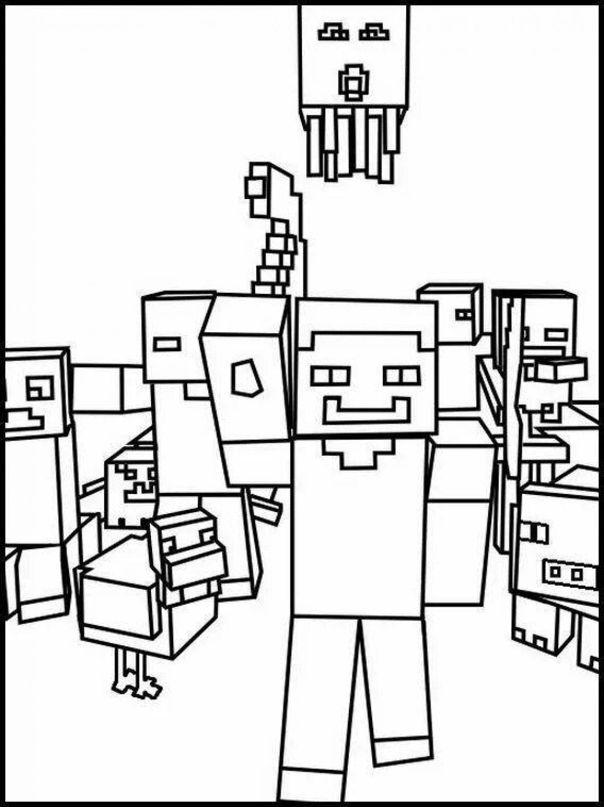 Coloring funny minecraft skins