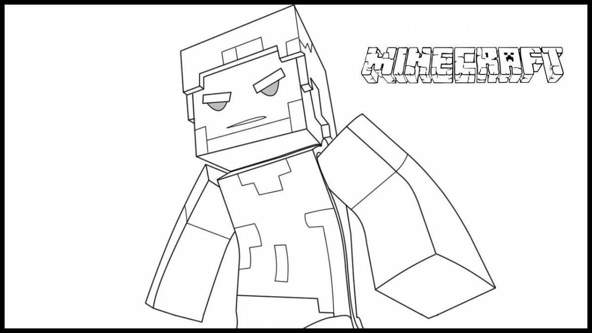 Playful minecraft skins coloring page