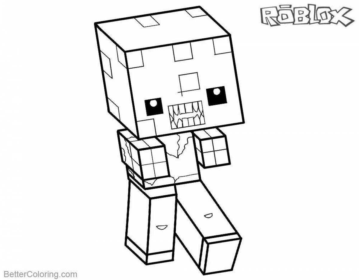 Coloring page for minecraft funny skins