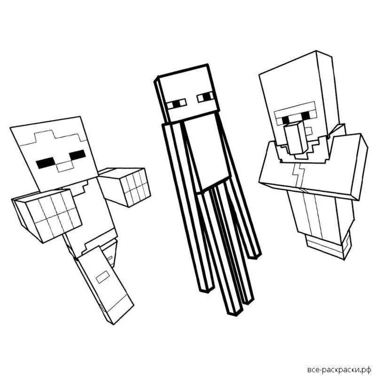Coloring adorable minecraft skins