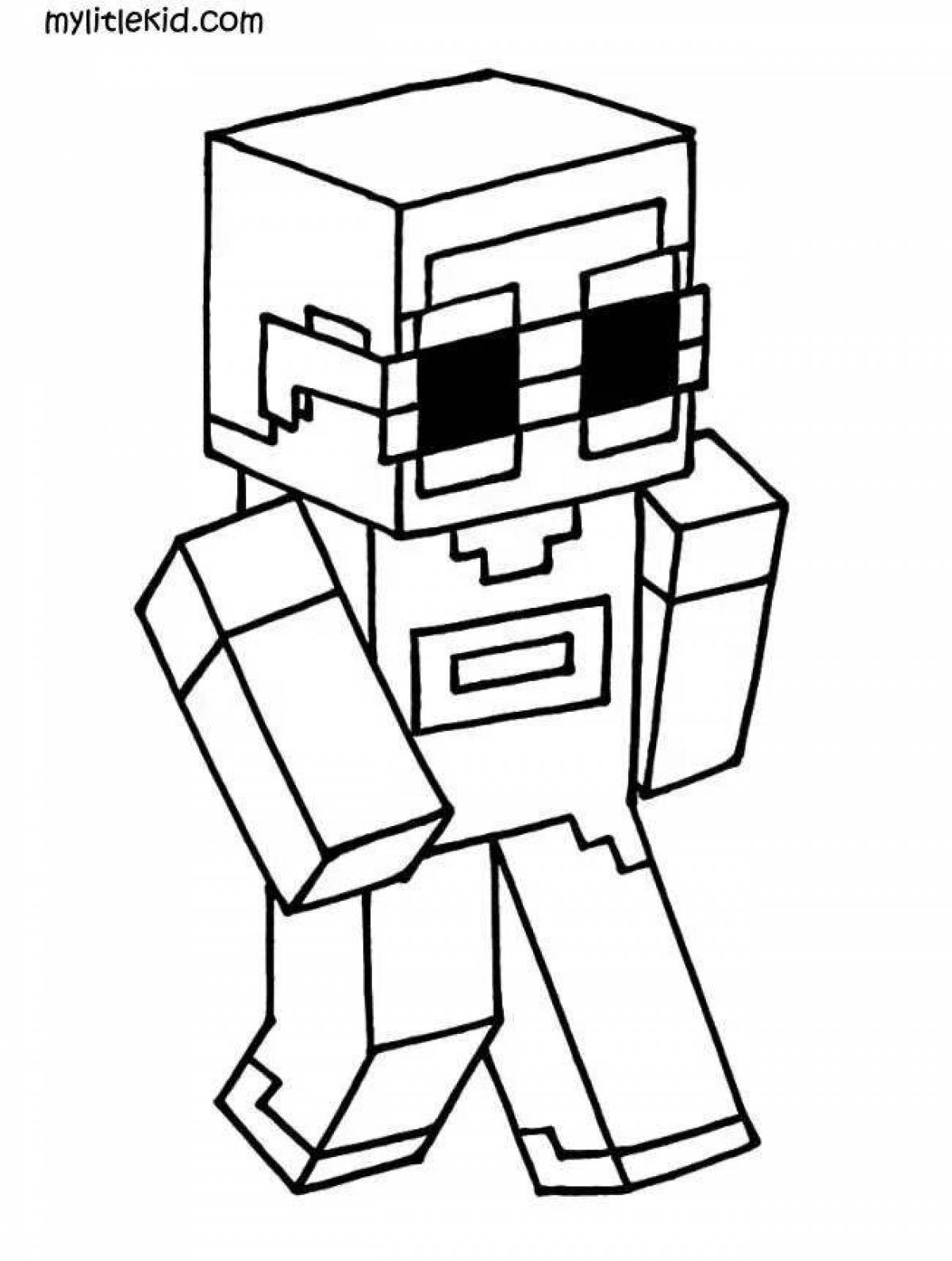 Cute minecraft skins coloring page