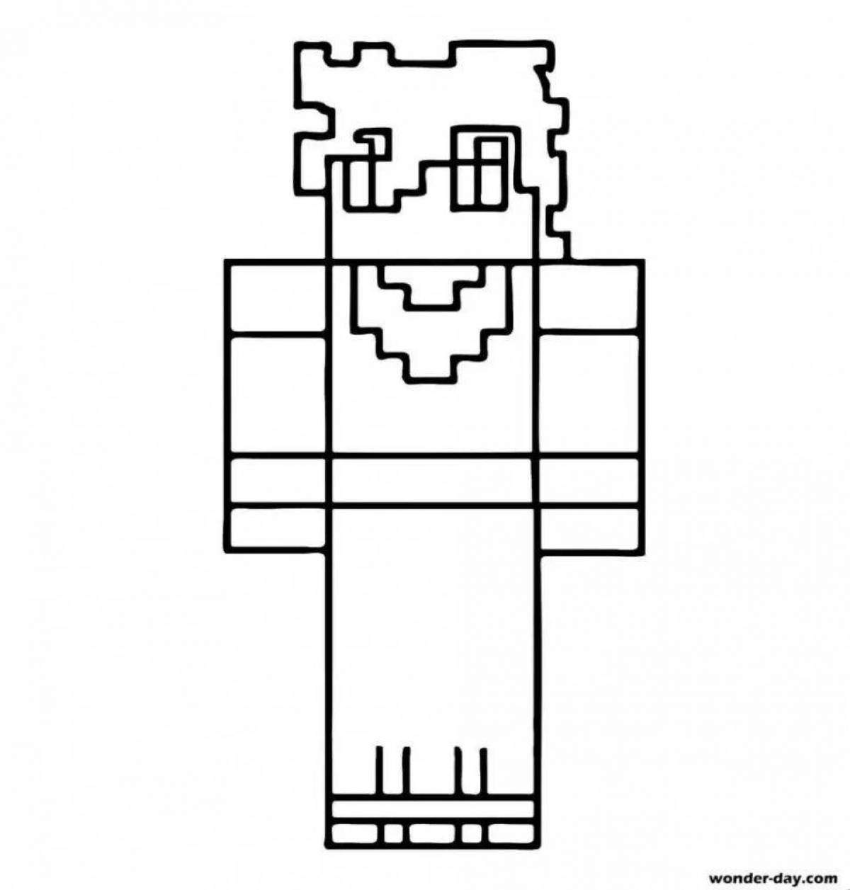 Fun coloring page for minecraft skins