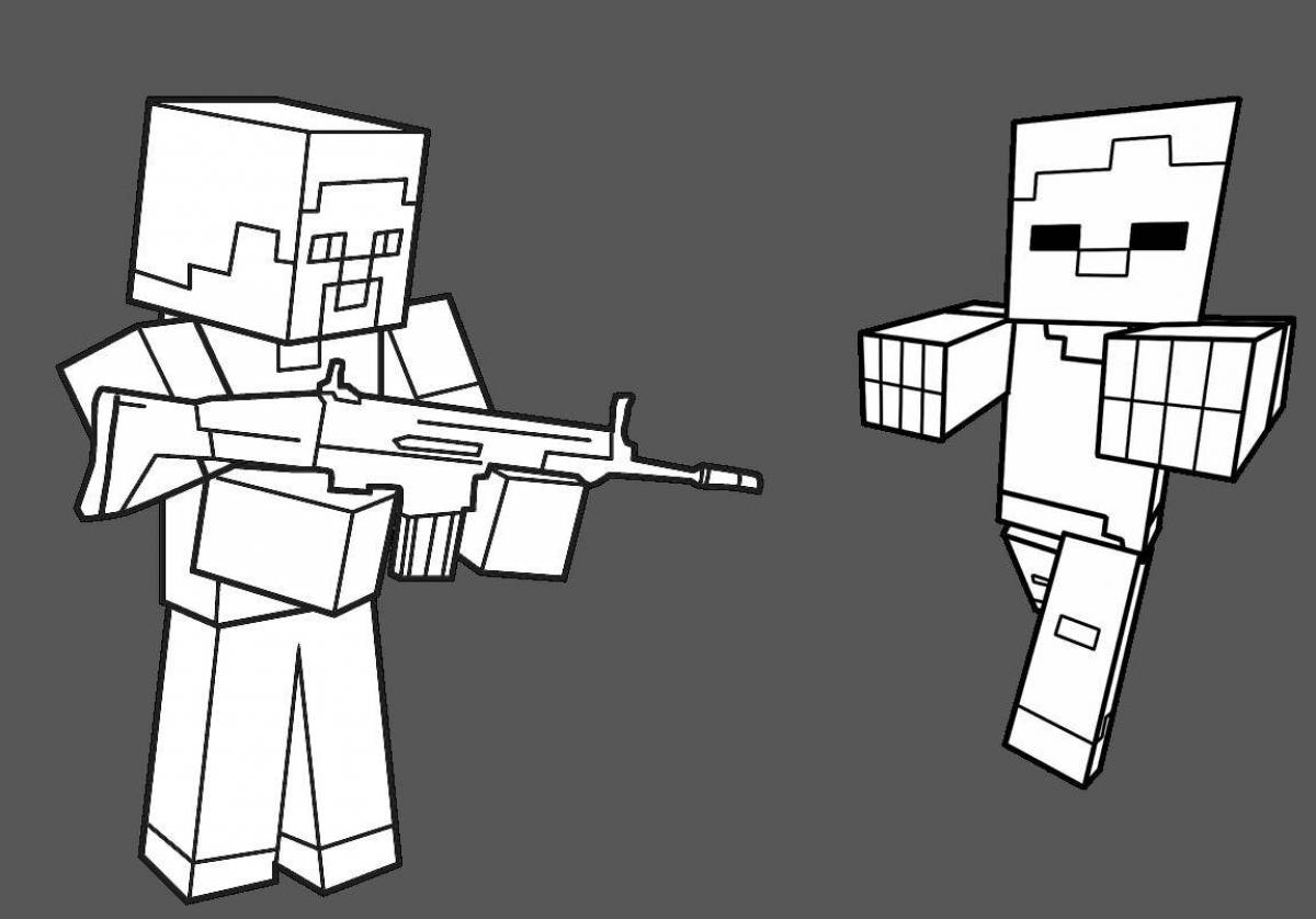Intriguing minecraft skins coloring page
