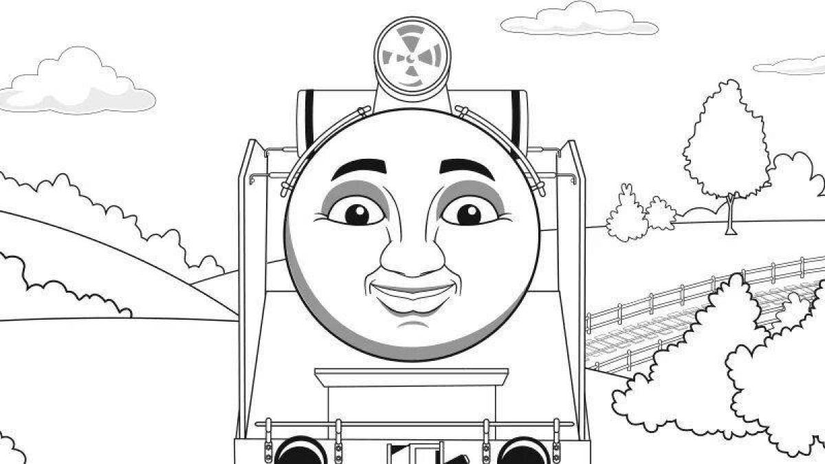 Exciting charlie the engine coloring page
