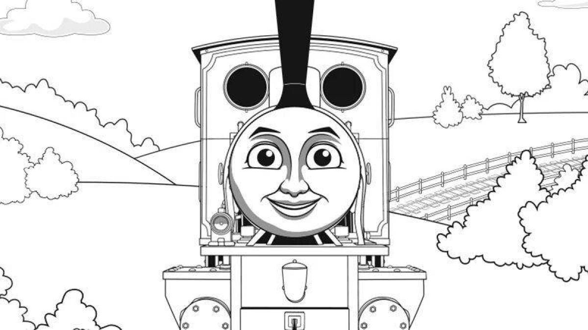 Charlie the engine adorable coloring page