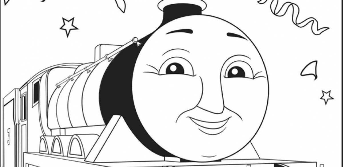 Charlie the engine funny coloring page