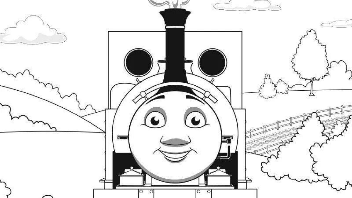 Charlie the shining engine coloring page