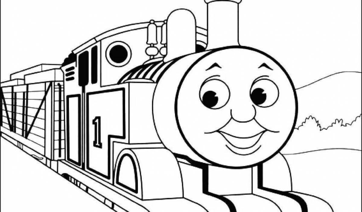Charlie the glowing engine coloring page