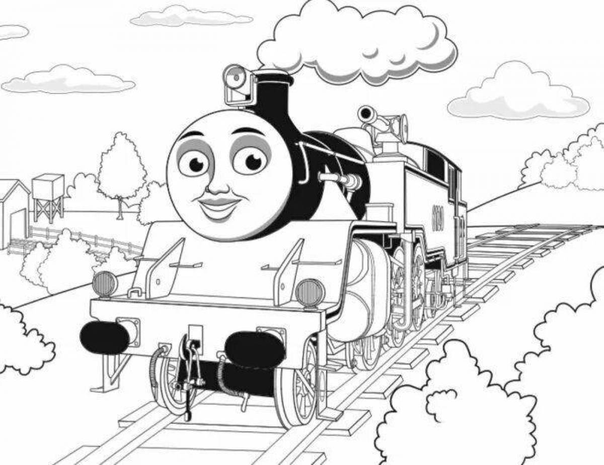 Charlie the dazzling engine coloring page