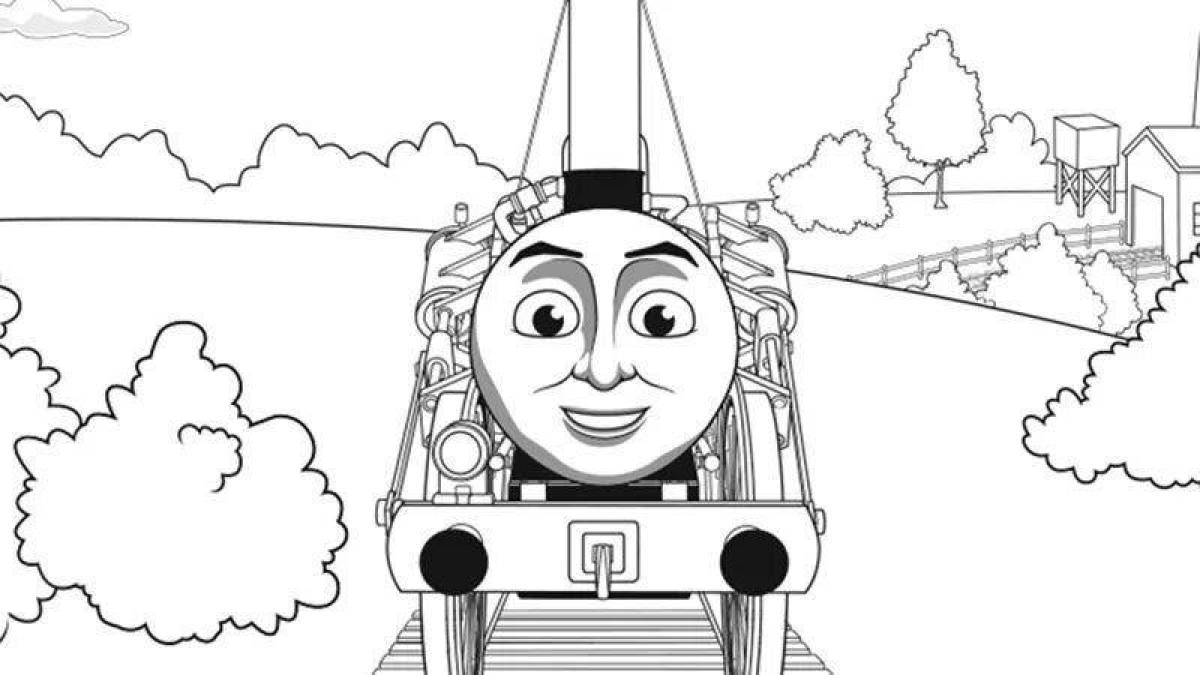 Charlie the magic engine coloring page
