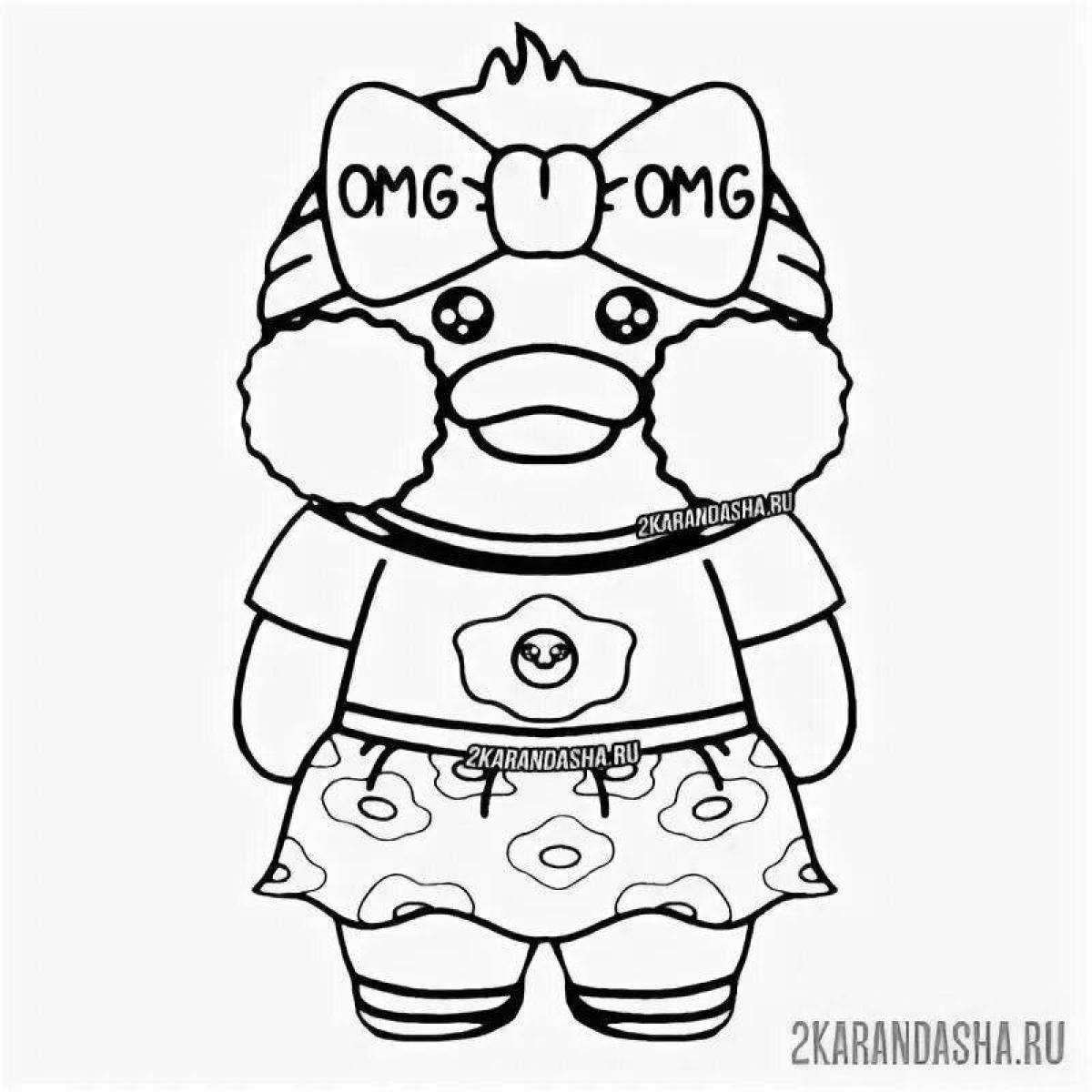 Lafanfan duck coloring page filled with color