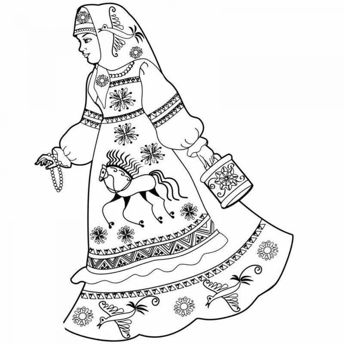 Adorable Russian beauty coloring book