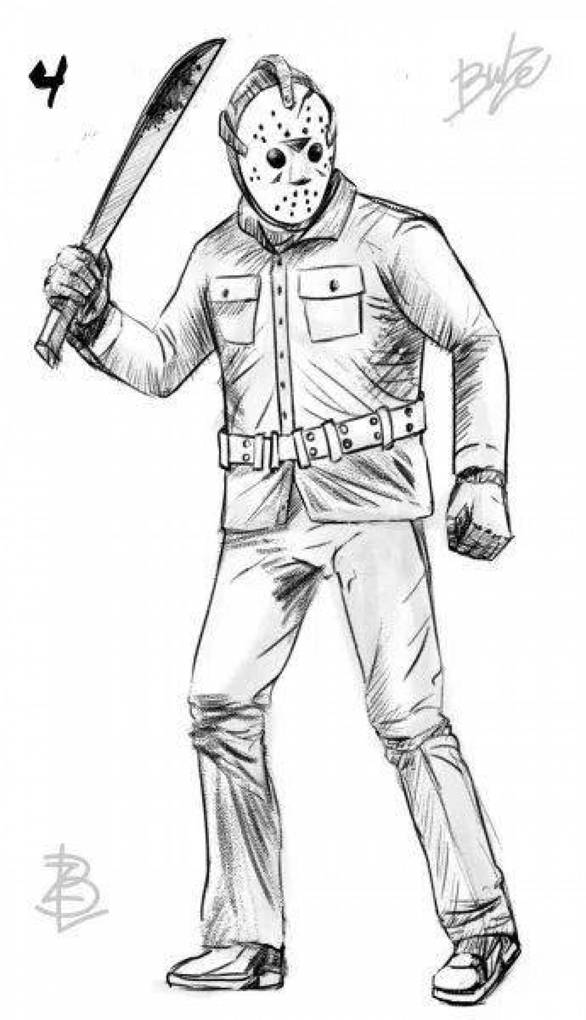 Coloring book scary jason voorhees