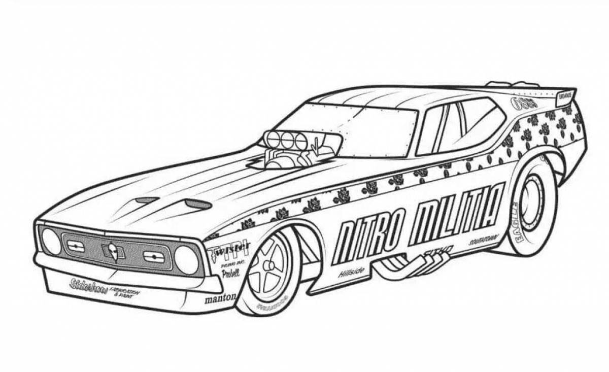 Great racing car coloring page