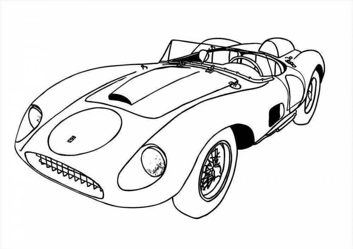 Awesome racing car coloring page