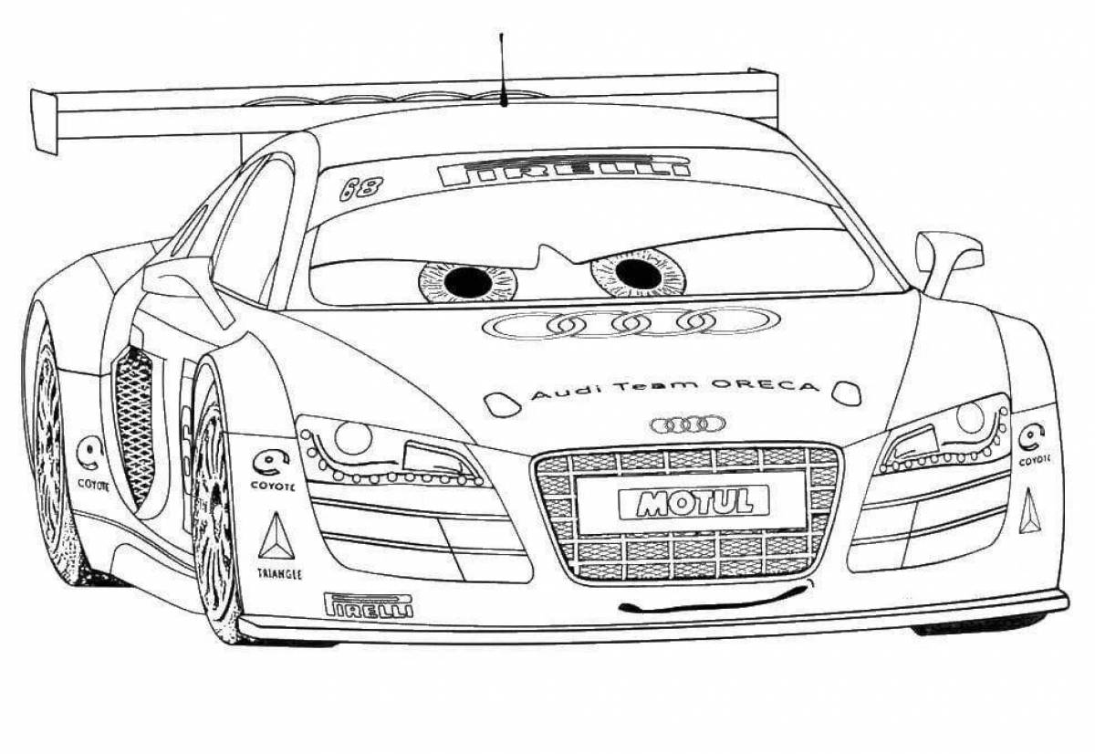 Adorable racing car coloring page