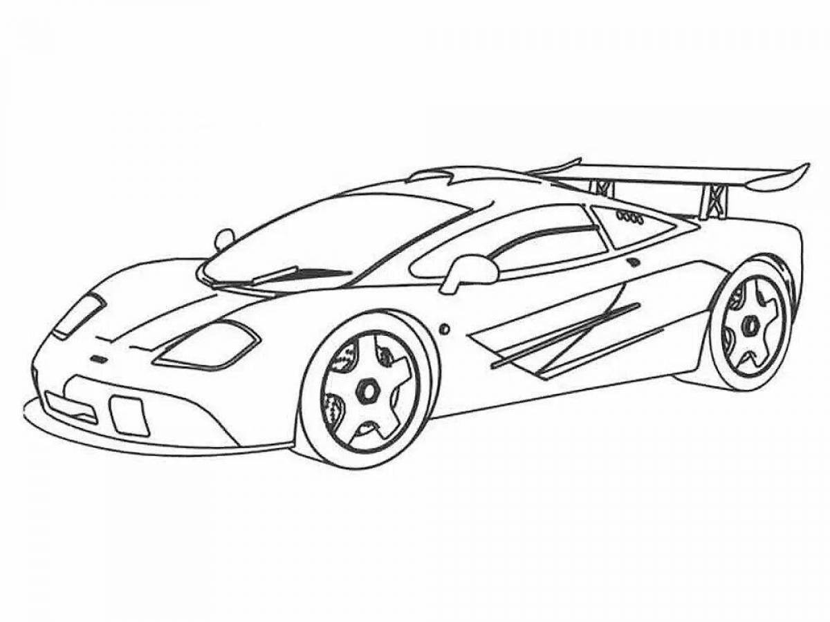Intriguing racing car coloring page