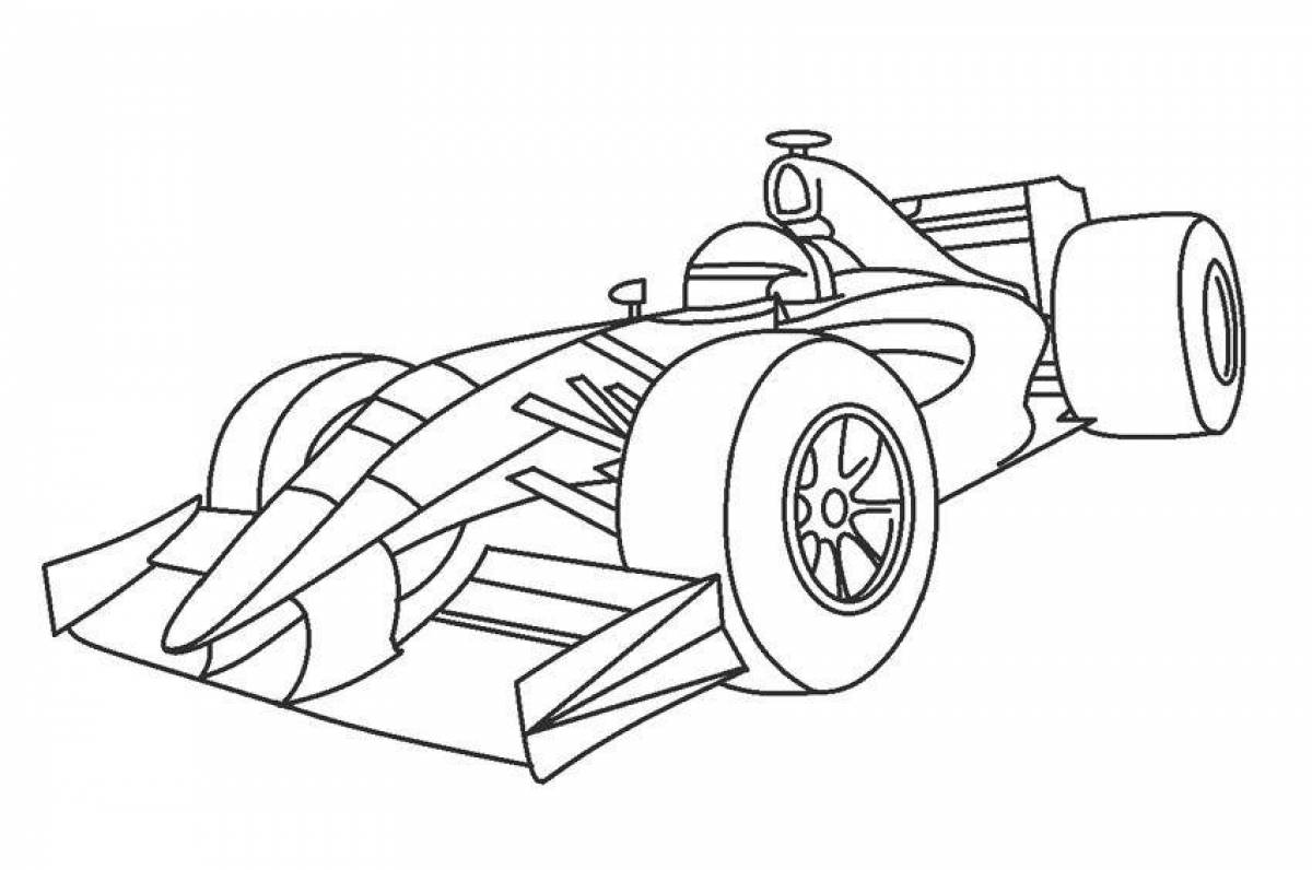 Powerful racing car coloring page