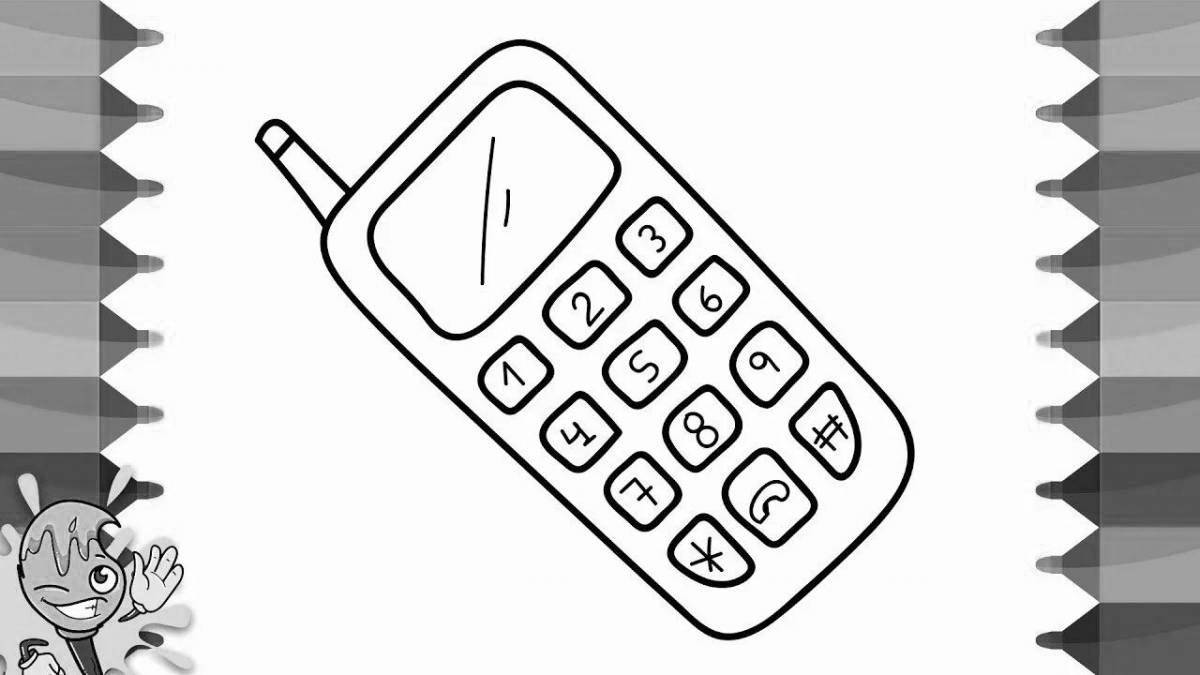 Cell phone bright coloring page